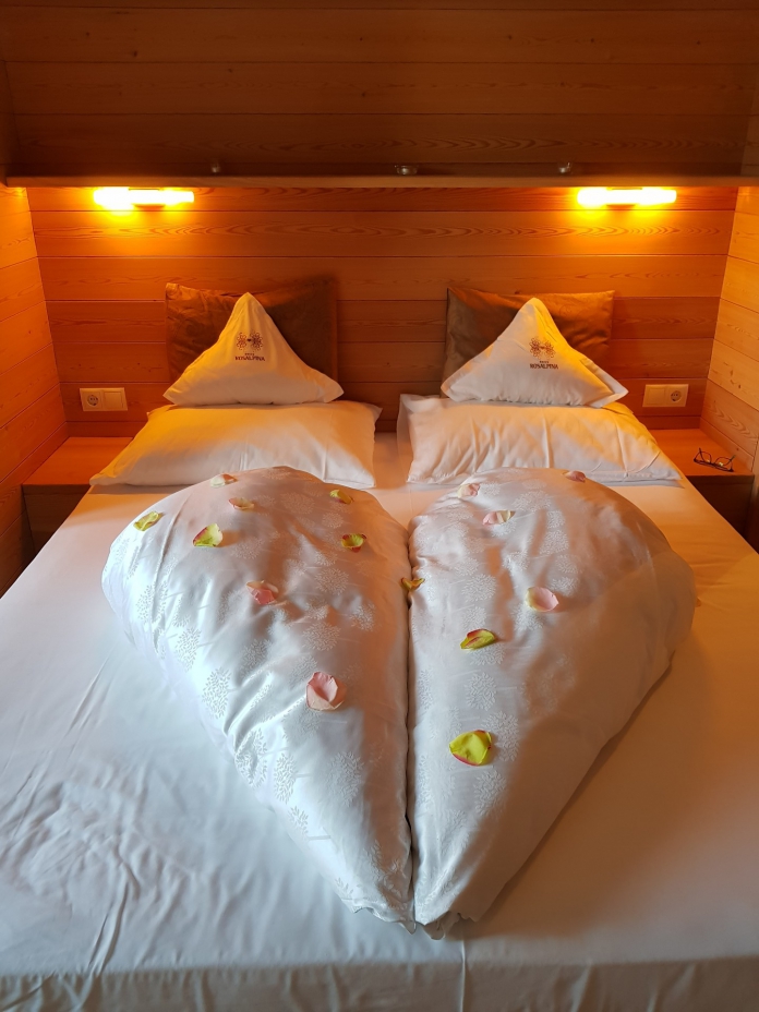 Unser Bett im Hotel Rosalpina