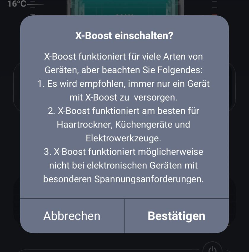 X-Boost Funktion in der EcoFlow App aktivieren